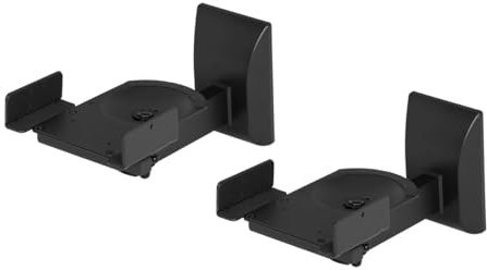 Monoprice Universal Bookshelf Speaker Wall Mount Brackets, Swivel, Tilt, Dual Side Clamping, Large Bookshelf/Surround Sound Speakers up to 55 lbs., Pair