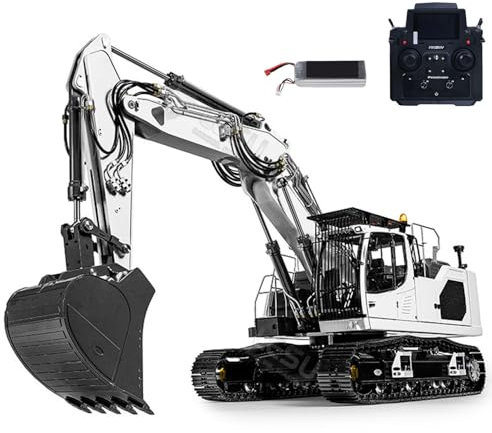 LESU Pelle hydraulique 1/14 RC modèle pour LR945 3 bras RC Digger Model Light System PL18EV Lite Radio Controller Blanc