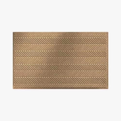 Waterhog Machine Washable Door Mat, Herringbone Camel 60 x 90 cm - Heavy Duty Dirt Trapper Entrance Mat, Non-Slip Rubber Backed, Indoor/Outdoor Use, Made in Europe