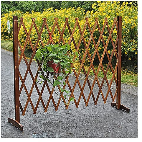Einziehbarer Gartenzaun Holzzaun Dekoration Freistehendes Holzgitter Gartenschirm Pflanzen Haustier Hund Sicherheitszaun/H65*L180Cm Stabilize