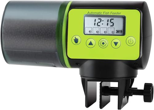 Yangers 200 ml automatischer futterspender Fische, LCD Display Futterautomat Aquarium Zubehörmit mit 4 Mal am Tag für Aquarium Fischtank Schildkrötentank