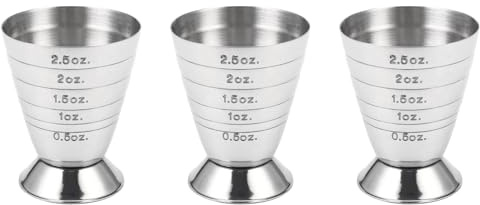 Haopeuk 3X Tasse À Mesurer Verre de Mesure Once Mélangeur de Boisson de Cocktail de Bar Tasse À Mesurer d'alcool Mug À Mesurer en Acier Inoxydable pour Café Lait Mojito