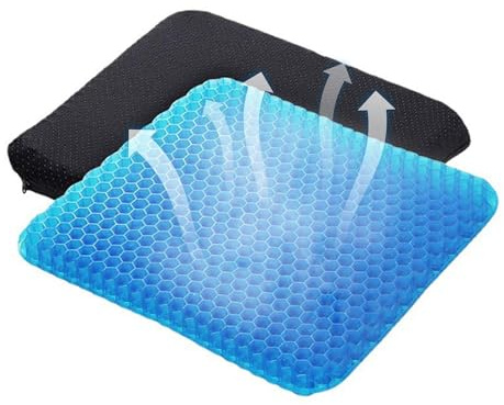 Cuscino per sedia in gel fresco per sedia da ufficio, casa, auto, design a nido d'ape, traspirante, per sedia a rotelle, comfort – Cuscino per seduta in gel a nido d'ape
