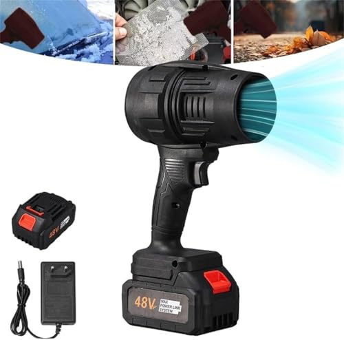 Turboglass Portable Car Blower - Powerful Storm Turbo Fan, Handheld Car Dryer With One Battery (Black)