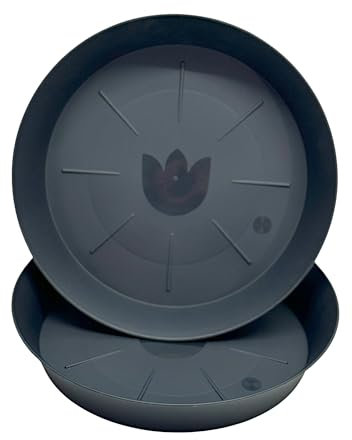 Growcery Plant Pot Saucers 30cm 35cm 40cm 45cm, plant trays for pots, drip tray, flower pot saucers, heavy duty plant pot trays, watering trays for plants (30CM, 2, Package Quantity)