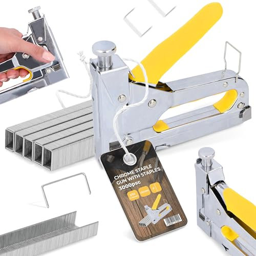 Handtacker Tacker Polstertacker 4-14 mm Hefter Nagler Handnagler Klammergerät Klammerentferner für Dekoration Möbel Tackerpistole mit 3000x Klammern 6 mm 53A Nägel Heftklammern