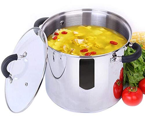 XUEXUDO Pentola per zuppiera Pentola Spessa in Acciaio Inossidabile 304 Pentola per Uso Domestico da 24 cm Fornello a Gas Fornello a induzione Disponibile Pentola per casa Perfetta per la Colazione