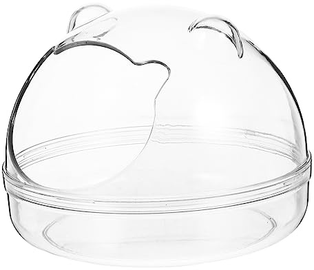 DRESSOOS Baño De Arena para Hámster Compacto y Desmontable Caja Transparente para Mascotas Pequeñas como Conejillos De Indias y Chinchillas Bandeja Extraíble Fácil De Limpiar Accesorio