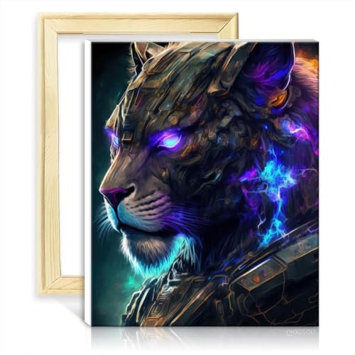 LiHEQING Ölgemälde nach Zahlen-Set, Weltraum-Löwen, DIY, digitales Ölgemälde, Erwachsene, Heimdekoration, Gemälde, Geschenk, ohne Rahmen (30 x 40 cm)