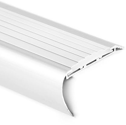 Treppenkantenprofil rund Aluminium weiß LxBxH=1500x65x35mm - L=1,5 meter - Treppen Kantenschutz - Treppenprofil