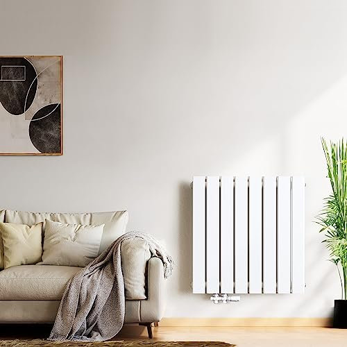 Radiateurs de Salle de Bain Radiateur Design Plat 630 x 620 mm Radiateur Plat Double Couche Radiateur Mural Panneau Horizontal Blanc 826 Watt