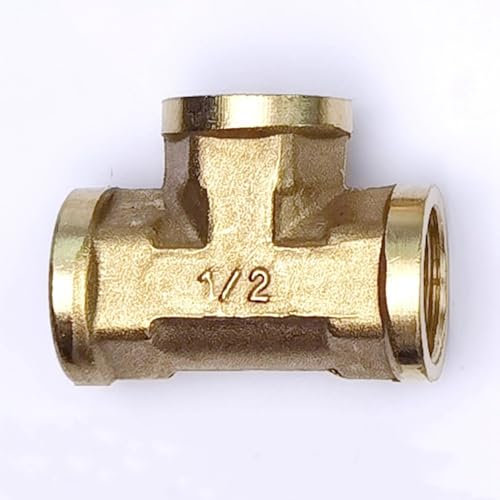 Pneumatic Plumbing Brass Pipe Fitting Male/Female Thread 1/8 1/4 3/8 1/2 BSP Tee Type Copper Fittings,Female,F,F,1/2