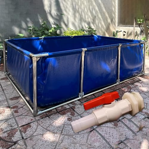 RENLXFI Metal Frame Above Ground Swimming Pool Set, Indoor Outdoor Fish Pond/Large Family Pools for Patios - Portable, Rectangular Piscinas para Adultos(39 3/8 x 39 3/8 x 15 3/4 inch - 106Gal)