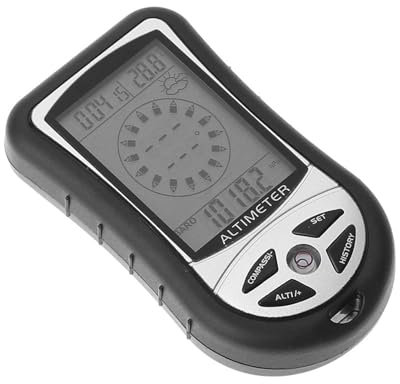 Elektronischer Höhenmesser – 8 von 1 Höhenmesser tragbar Temperatur Barometer tragbares Gerät mit Hintergrundbeleuchtung | Uhr für Wandern, Bergsteigen Wettervorhersage, Uhr zum Wandern