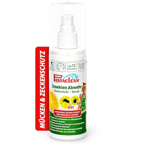 Pastaclean Mückenspray & Zeckenspray für die Haut (100 ml) Insektenschutz Pumpspray, Schutz vor Mücken, Zecken und Stechfliegen