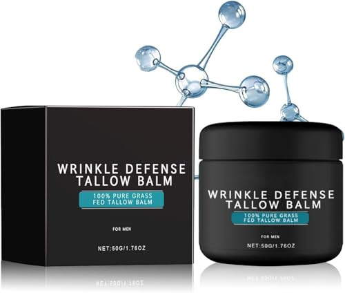 Kit de soins pour hommes, Baume au suif antirides, Hydratant visage au suif anti-âge, Antirides et anti-âge pour hommes Crème de jour et de nuit