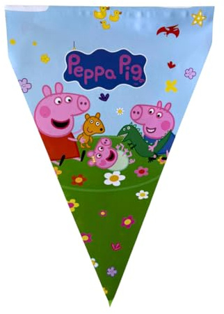 BeenSmile, Peppa Wutz Geburtstagsdeko, Girlande Geburtstag, Dekoration Geburtstag für Kinder mit Peppa, George und Evie Wutz, Kinderpartys, Geburtstage und Feiern, Partyartikel, 1 Partygirlande, 3 M
