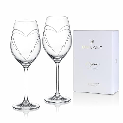 Brilant Heart in Heart in Heart - Set di 2 bicchieri da vino da champagne