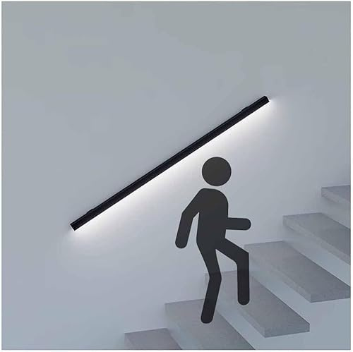 Pasamanos para escaleras Pasamanos de aluminio LED - Pasamanos de escalera iluminados - Asa de agarre de seguridad - Para interiores y exteriores, garajes, lofts, barandillas de escaleras de