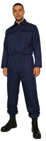 Sywiyi Tuta intera da uomo, tuta da lavoro, da uomo, blu, meccanica, uniforme, Halloween, carnevale, gioco di ruolo, blu navy, XL