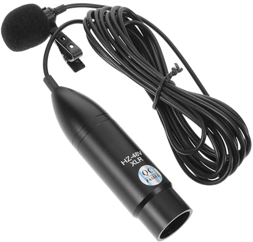 GETAJGHSD 48v Three-pin Xlr Lavalier Microphone with Clip-on Collar, Professional Condenser Mic for Audio Recording and Podcasting, 3-meter Cable for Portable Use