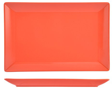 H&H Boston Rechteckiger Teller, Stone Ware, Rot, 34 x 22,5 x 2,5 cm