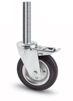 Ruota AVO 80BI 200x50 rivestimento gomma girevole con perno per trabattelli