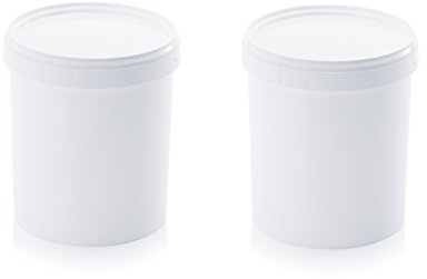 2X Eimer 20l mit Deckel * lebensmittelecht * 20 Liter * weiß * Kunststoffeimer * Hobbock