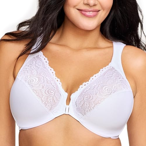 Glamorise Wonderwire Front-Closure Underwire Bra 1245 (Women's & Women's Plus) White