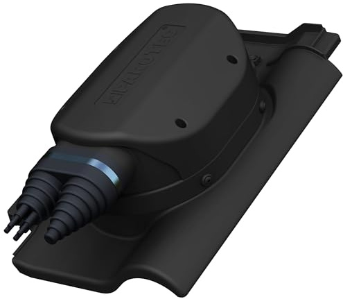 Wasserdichter PV Solardurchgang für Braas - Rubin 13V – RAL 9005 Schwarz | Dachziegel, Solar Dachdurchführung, Photovoltaik-Dachdurchgang, wasserdicht, EPDM-Dichtung, 360° drehbar