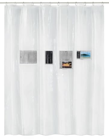 Kleine Wolke Duschvorhang PEVA Pocket Clear 180 x 200 cm | OEKO-TEX zertifiziert, PVC-frei, absolut wasserdicht, verstärkte Lochleiste, aus PEVA