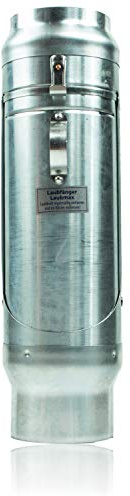 Zink Laubfänger 100 mm mit großem Edelstahl Laubfangkorb für Regenrohre - Titanzink Design Laubfangvorrichtung für maximalen Laubfang - Laubfalle DN 100 zum nachträglichen Einbau in das Ablaufrohr