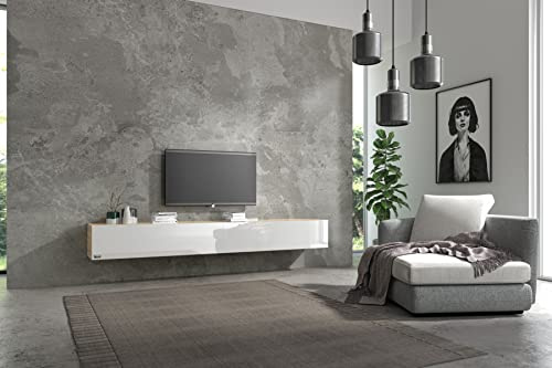 Wuun® TV Lowboard I 100cm-280cmI TV Board hängend Hängeschrank Wohnwand/Somero/Eiche