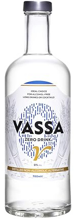 VASSA ZERO V, vodka sin alcohol 700 ml, ideal para cócteles sin alcohol y tragos largos, alternativa sin alcohol para el vodka tradicional, ingredientes 100% naturales