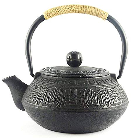 HwaGui Théière en fonte de style japonais avec infuseur pour thé en vrac, bouilloire japonaise de 600 ml
