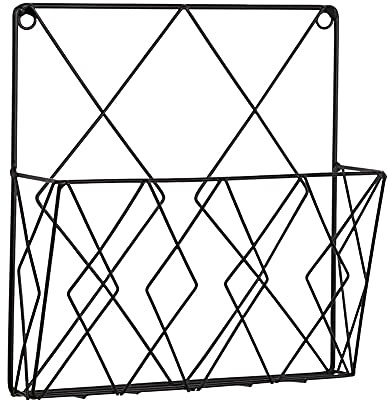 Apofly Wall Mounted Magazine Rack-Wand Zeitungsständer hängend Magazinhalter Zeitung Speicher-Organisator Metalldraht-Dateien Regal Dekoration Schwarz