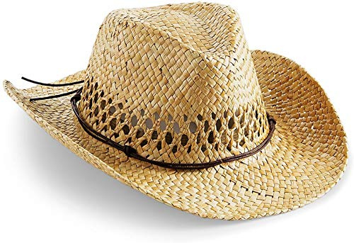 normani Cowboy Hut Strohhut mit Hutband Farbe Nature Größe 55-57