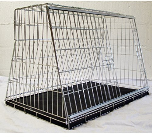 Pet World 81,3 cm Universal Klappbarer Hundekäfig Auto Hundekäfig Leicht Stahlkonstruktion Einfache Montage Notfluchtluke Inklusive Komfortmatte