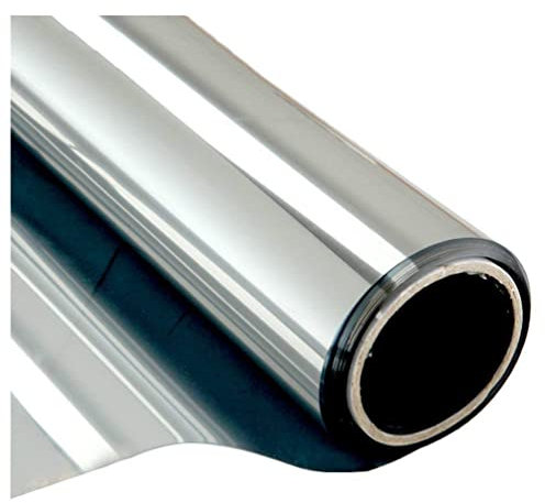 SEWACC Two Way Mirror One Way Window Daytime Privacy Window Heat Control Anti Reflective Window Tint for Home (200X40cm) Silver Reflective Window Film