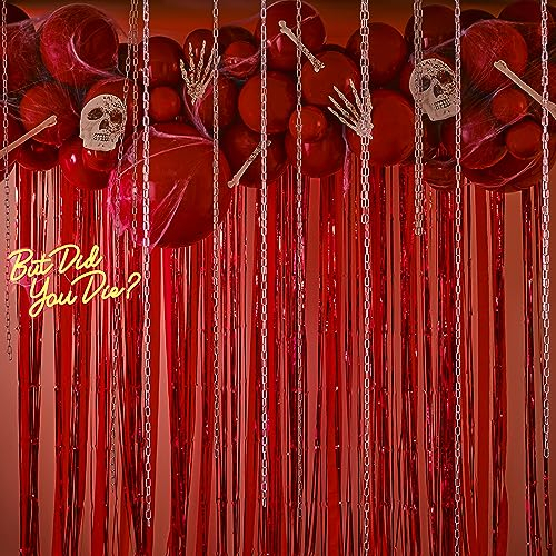 Ginger Ray Halloween Red Balloon Arch Sterne mit Luftschlangen, Kartenknochen & Totenköpfen Deko Girlande 60 Luftballons, M