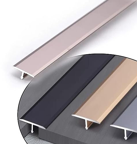 TOCTUS Metall Bodenschiene ÜBergangsprofil, T-Form Bodenleiste Ausgleichsprofil Für Bodenspalt, Türschwelle Abdeckleiste Für Holz/Laminat/Vinyl/Fliesen (Color : Purple Gold, Size : Width 33mm)