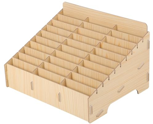 Operitacx Scatola Porta Cellulare in Legno 30 Scomparti Organizer Multi-Griglia Per Ufficio Aula Gestione Telefono Mobile E Piccoli Oggetti