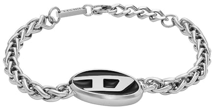 Diesel Herrenarmband in 2 Farben aus Edelstahl mit Karabinerverschluss