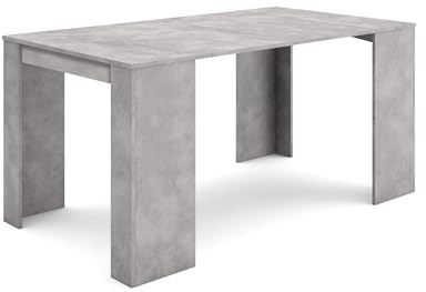 Skraut Home | Ausziehbarertisch | Multifunktionaler ausziehbarer | 160 | Für 8 Gäste | Esszimmertische | Moderner Stil | Zement