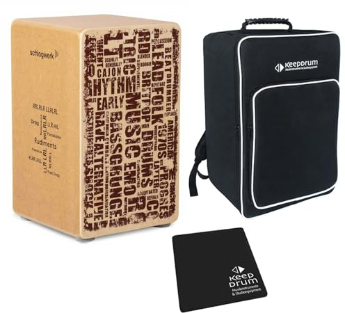 Schlagwerk CP85 Cajon Rudiments Styles + keepdrum Sitzpad + Rucksack-Tasche | keepdrum Sitzpad, Rucksack-Tasche