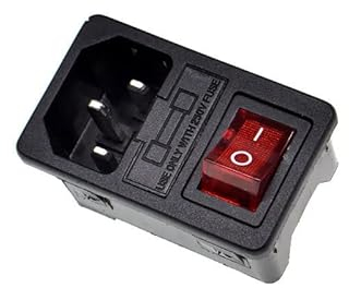 Ersatzteile 10A AC250V 3 in 1 4PIN ROT Licht Wippschalter Netzteil Steckdose Stecker Adapter mit 10A Sicherung