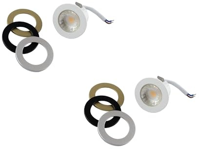 Shop SoftAir Mini Faretto a LED Spot 3W IP65 Bianco Nero Dorato Grigio da Incasso Luce Calda Naturale Fredda Foro 35mm da Interno/Esterno Resistente (2 Pezzi 38° Luce Calda)
