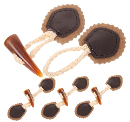 SEWACC 4paare Vintage Hornknöpfe Für Kleidung Teiliges Für Mäntel Jacken Und Strickwaren Modische Knopfverschlüsse Für -projekte Hochwertige Und Langlebige Materialien Einfache