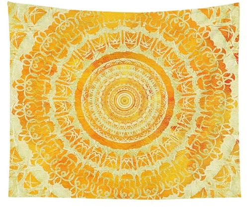 Zweig Wandteppich Gelbes Mandala Wandbehang,Wandtuch,Tapisserie Für Wohnzimmer,Schlafzimmer Wohnheim Wanddeko,Wandtücher,Tuch Für Die Wand 180X230Cm