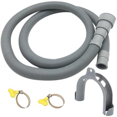 Ablaufschlauch-Set für Waschmaschine – dicke Ablaufschlauchverlängerung mit Klemme, hochwertiger flexibler Ablaufschlauch, langlebiger Ablaufschlauch für Waschmaschine, Schlauch